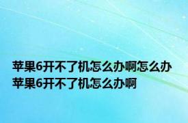 苹果6开不了机怎么办啊怎么办 苹果6开不了机怎么办啊 