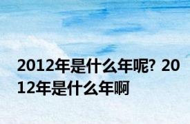 2012年是什么年呢? 2012年是什么年啊