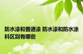 防水漆和普通漆 防水漆和防水涂料区别有哪些