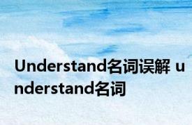 Understand名词误解 understand名词 