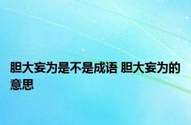 胆大妄为是不是成语 胆大妄为的意思 