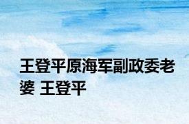 王登平原海军副政委老婆 王登平 