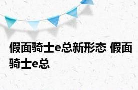 假面骑士e总新形态 假面骑士e总 