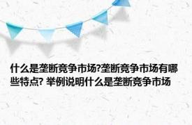 什么是垄断竞争市场?垄断竞争市场有哪些特点? 举例说明什么是垄断竞争市场