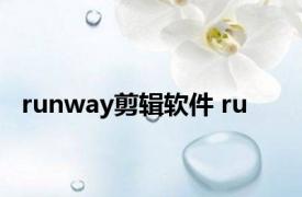 runway剪辑软件 ru 