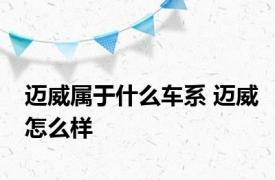 迈威属于什么车系 迈威怎么样 