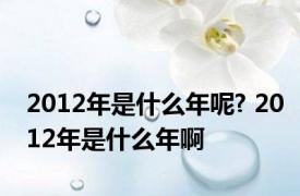 2012年是什么年呢? 2012年是什么年啊