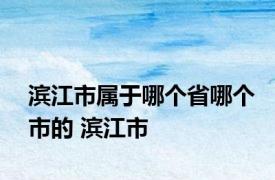 滨江市属于哪个省哪个市的 滨江市 