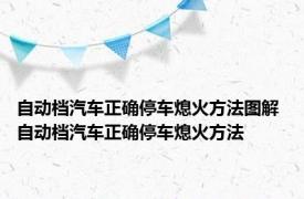 自动档汽车正确停车熄火方法图解 自动档汽车正确停车熄火方法 