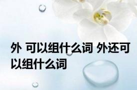 外 可以组什么词 外还可以组什么词