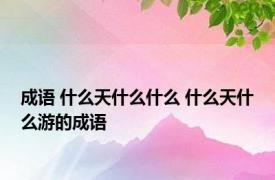 成语 什么天什么什么 什么天什么游的成语