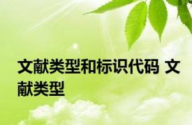 文献类型和标识代码 文献类型 