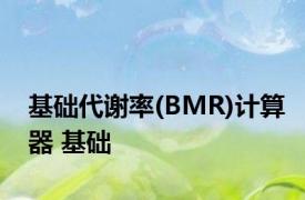 基础代谢率(BMR)计算器 基础 