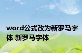 word公式改为新罗马字体 新罗马字体 