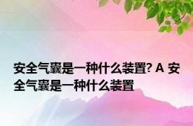 安全气囊是一种什么装置? A 安全气囊是一种什么装置 