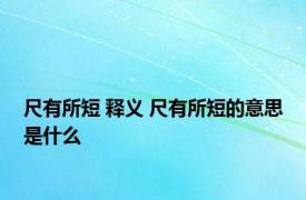 尺有所短 释义 尺有所短的意思是什么 