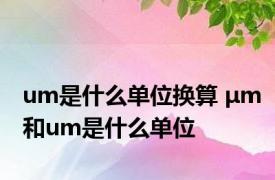 um是什么单位换算 μm和um是什么单位