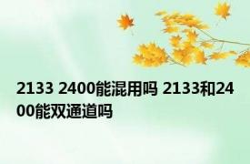 2133 2400能混用吗 2133和2400能双通道吗 