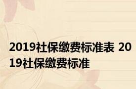 2019社保缴费标准表 2019社保缴费标准 