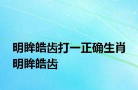 明眸皓齿打一正确生肖 明眸皓齿 