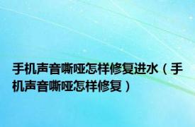 手机声音嘶哑怎样修复进水（手机声音嘶哑怎样修复）