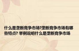 什么是垄断竞争市场?垄断竞争市场有哪些特点? 举例说明什么是垄断竞争市场