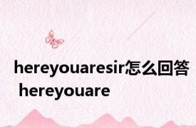 hereyouaresir怎么回答 hereyouare 