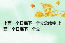 上面一个日底下一个立念啥字 上面一个日底下一个立 