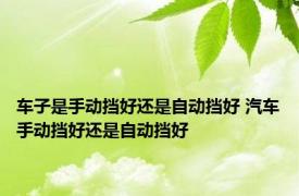 车子是手动挡好还是自动挡好 汽车手动挡好还是自动挡好 