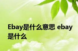 Ebay是什么意思 ebay是什么