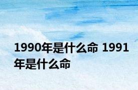 1990年是什么命 1991年是什么命 