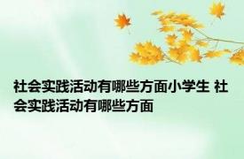 社会实践活动有哪些方面小学生 社会实践活动有哪些方面