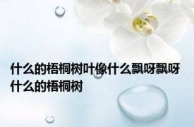 什么的梧桐树叶像什么飘呀飘呀 什么的梧桐树 