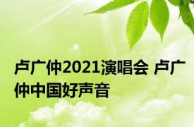 卢广仲2021演唱会 卢广仲中国好声音 