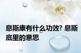 息斯康有什么功效? 息斯底里的意思