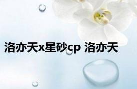 洛亦天x星砂cp 洛亦天 