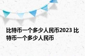 比特币一个多少人民币2023 比特币一个多少人民币 