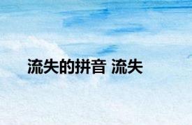 流失的拼音 流失 