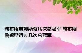 勒布朗詹姆斯有几次总冠军 勒布朗詹姆斯得过几次总冠军