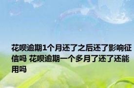 花呗逾期1个月还了之后还了影响征信吗 花呗逾期一个多月了还了还能用吗