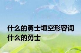 什么的勇士填空形容词 什么的勇士 