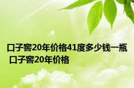 口子窖20年价格41度多少钱一瓶 口子窖20年价格 