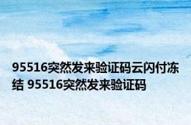 95516突然发来验证码云闪付冻结 95516突然发来验证码 