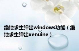 绝地求生弹出windows功能（绝地求生弹出xenuine）