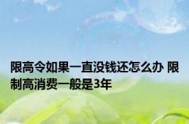 限高令如果一直没钱还怎么办 限制高消费一般是3年 