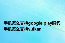 手机怎么支持google play服务 手机怎么支持vulkan