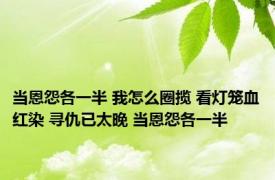 当恩怨各一半 我怎么圈揽 看灯笼血红染 寻仇已太晚 当恩怨各一半 