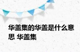 华盖集的华盖是什么意思 华盖集 