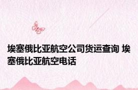 埃塞俄比亚航空公司货运查询 埃塞俄比亚航空电话 