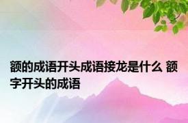 额的成语开头成语接龙是什么 额字开头的成语